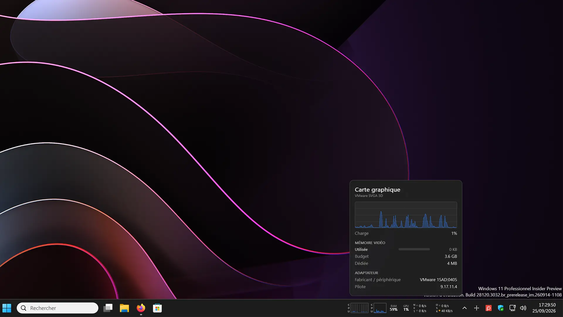 Winstats window showing graphics card usage, an activity graph, and video memory information.