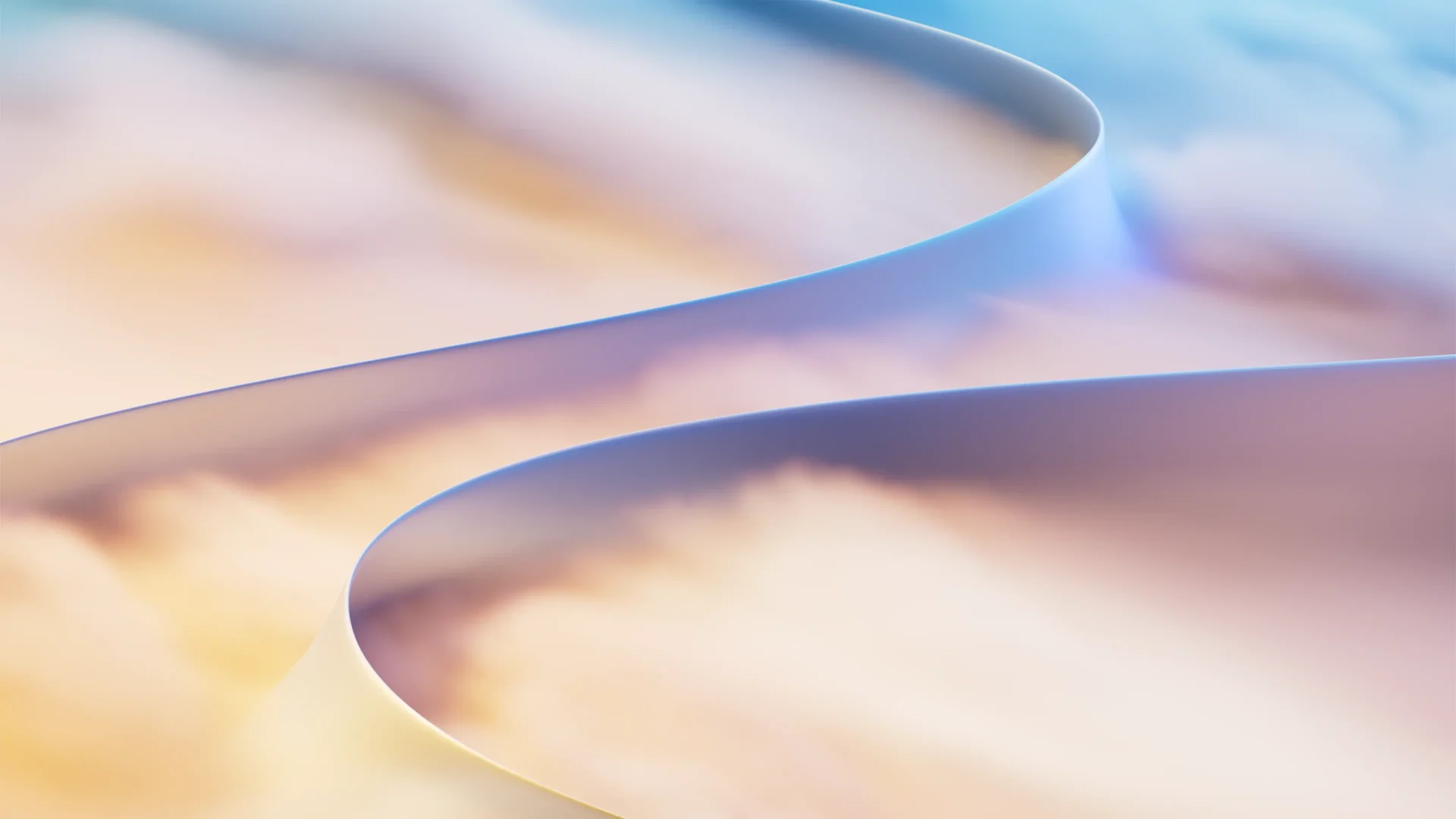 Windows 11 Core Essentials wallpaper with abstract shapes and pastel colors, mixing blue, pink and yellow
