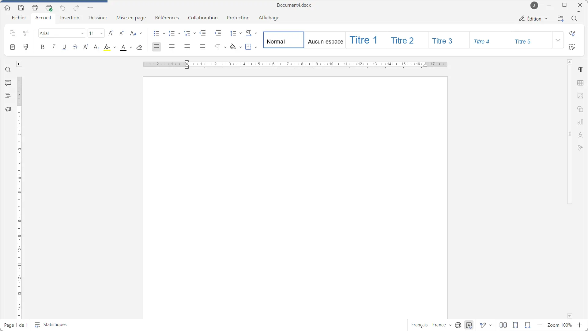 Euro-Office word processor interface with a blank Word document and formatting tools