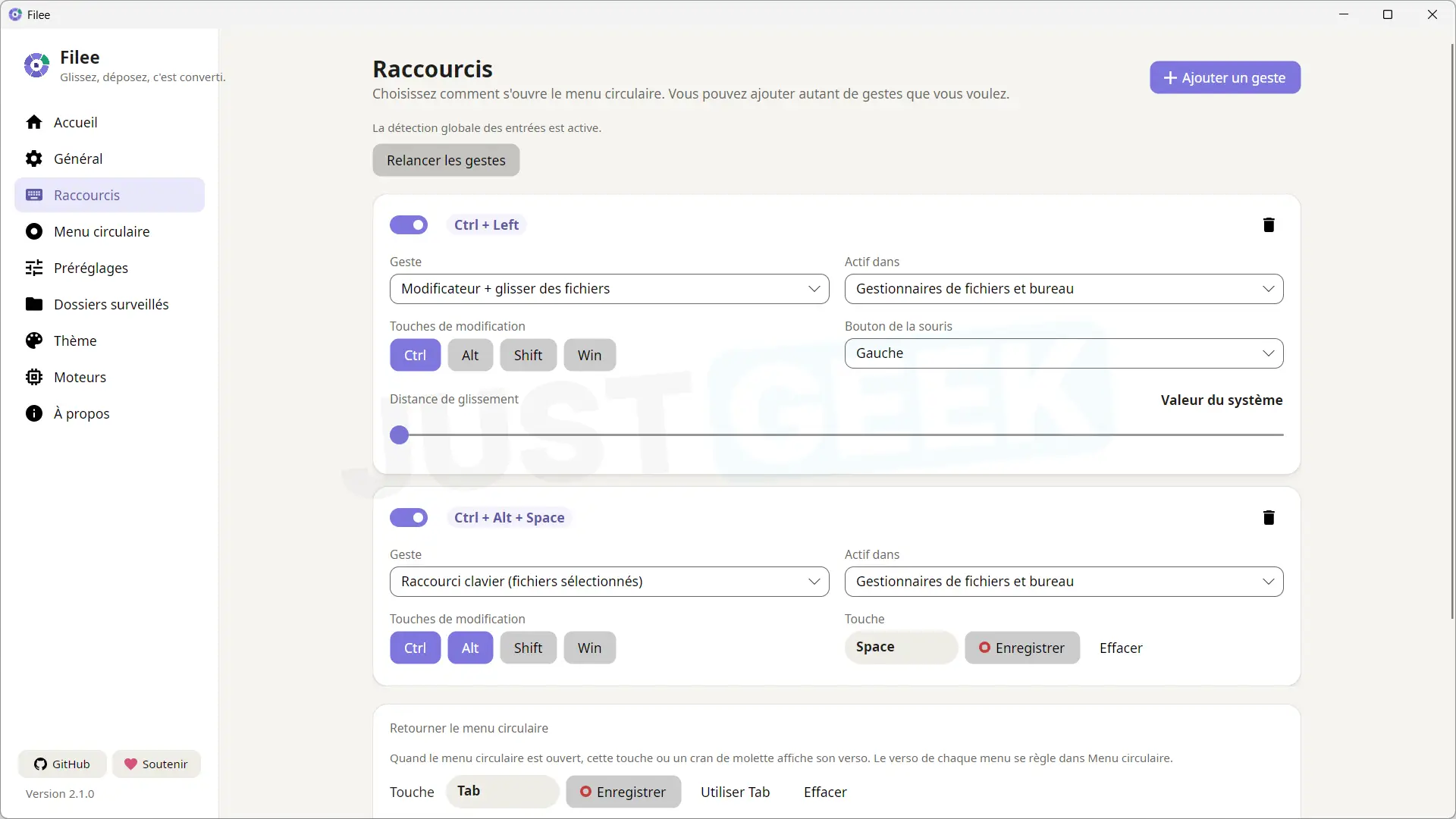 Configure Filee keyboard and mouse shortcuts to show the conversion wheel from Windows Explorer