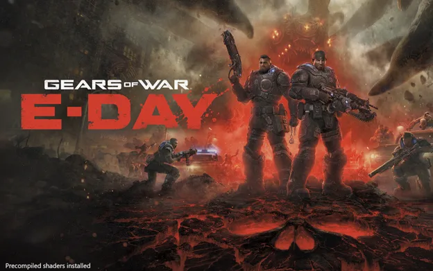Gears of War: E-Day splash screen showing