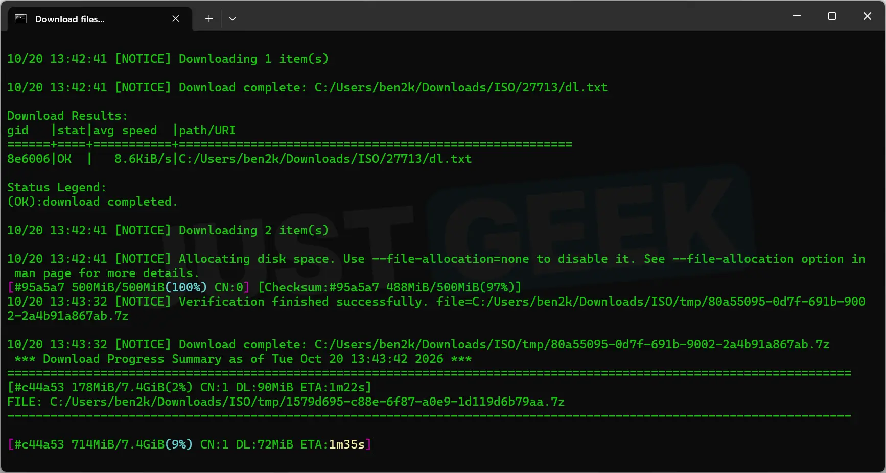 Progress in downloading the 7.4 GiB file needed to rebuild the Windows 11 ISO